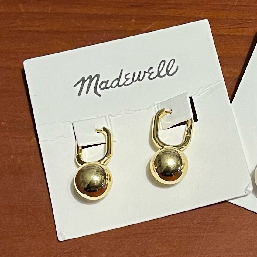 Madewell Gold Droplet Earrings Nwt